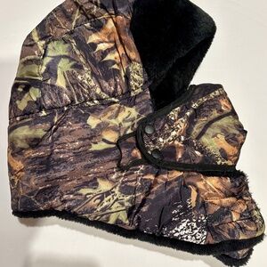 Camouflage Trapper Hat/ Hood with Removable Face Mask